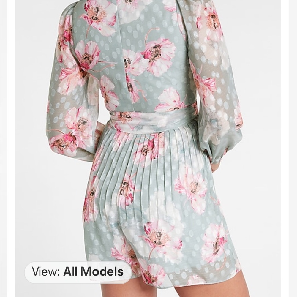 Floral Long Sleeve Wrap Romper - Picture 4 of 16